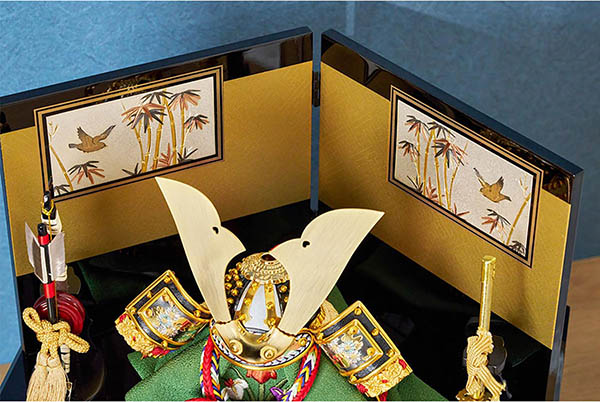 久月　 五月人形　上原玉鳳作 収納飾り 正絹 色々縅 久月監製　詳細画像