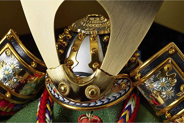 久月　 五月人形　上原玉鳳作 収納飾り 正絹 色々縅 久月監製　詳細画像