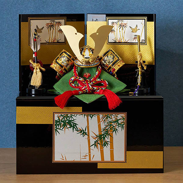 久月　 五月人形　上原玉鳳作 収納飾り 正絹 色々縅 久月監製　詳細画像