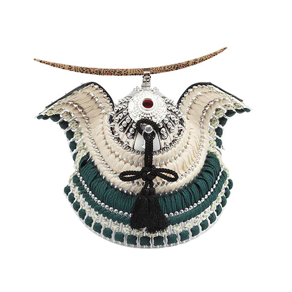 久月　 五月人形　上原玉鳳作 伊達政宗 兜 収納飾り 正絹 色々縅 久月監製　詳細画像