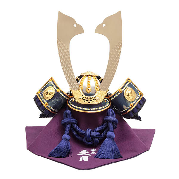 久月　 五月人形　大越広孝作 兜 収納飾り 緋糸沢瀉縅 久月監製 緑松蒔絵二曲屏風 収納箱　詳細画像