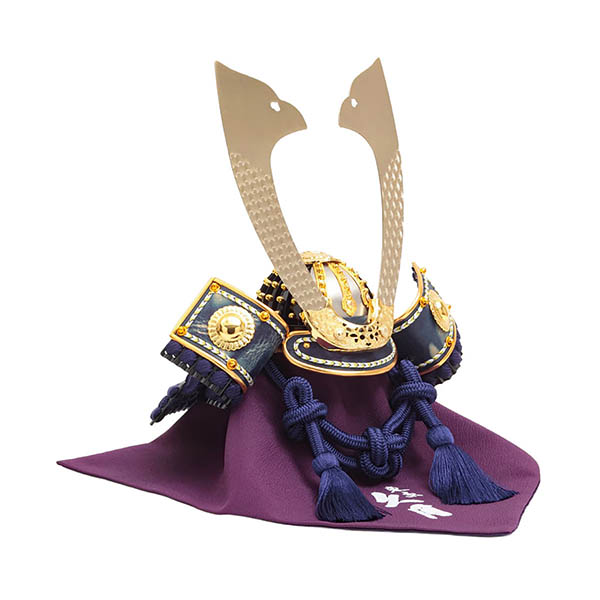 久月　 五月人形　大越広孝作 兜 収納飾り 緋糸沢瀉縅 久月監製 緑松蒔絵二曲屏風 収納箱　詳細画像