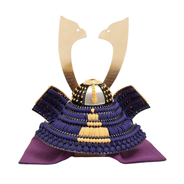 久月　 五月人形　大越広孝作 兜 収納飾り 緋糸沢瀉縅 久月監製 緑松蒔絵二曲屏風 収納箱　詳細画像