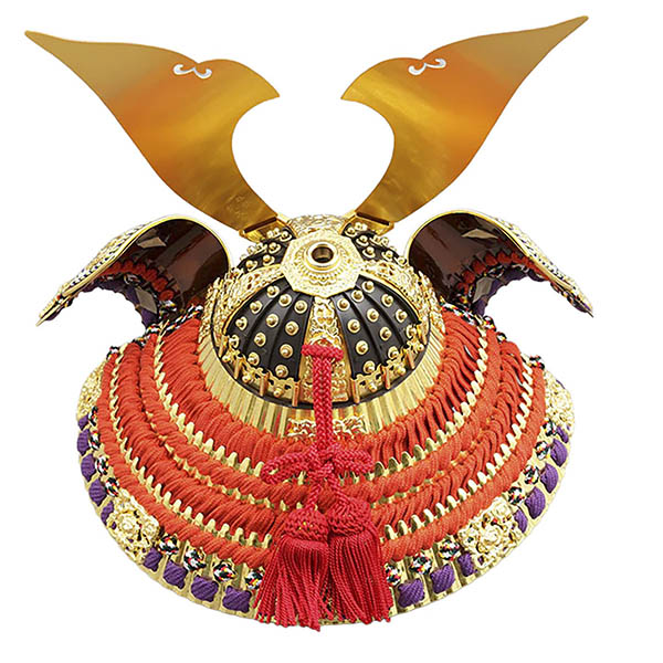 五月人形 久月 平安武久作 本金箔押 兜 平飾り 正絹 赤糸縅 久月監製 詳細画像 久月 五月人形 平安武久作 本金箔押 兜 平飾り 正絹 赤糸縅 久月監製 詳細画像