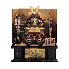 五月人形: 久月 大鎧 高床台飾り 緋縅 駿河古典蒔絵 【D-83】