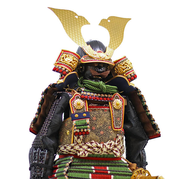 久月　 五月人形　中村宗光作 英傑 立ち姿 鎧飾り 正絹 萌黄沢瀉縅 久月監製　詳細画像