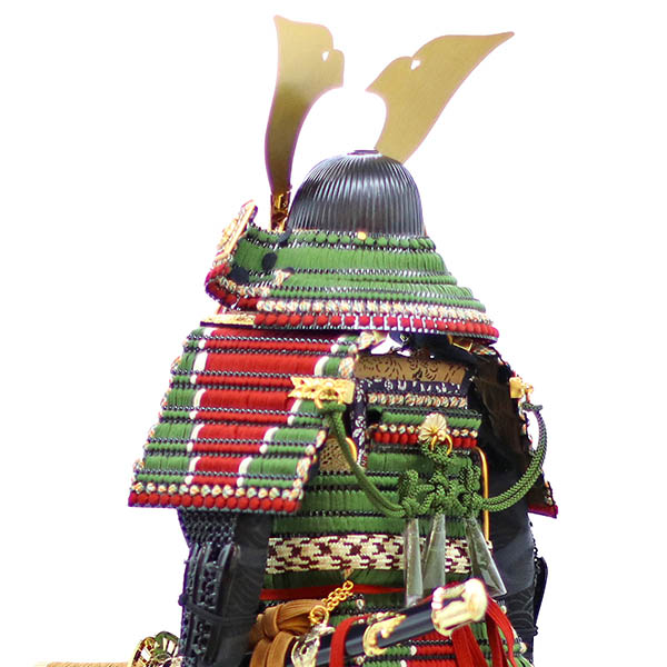 久月　 五月人形　中村宗光作 英傑 立ち姿 鎧飾り 正絹 萌黄沢瀉縅 久月監製　詳細画像