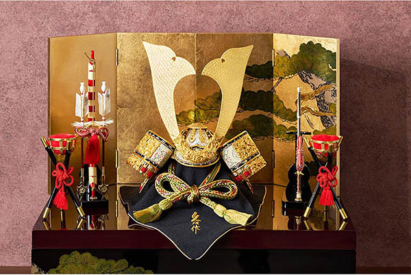 久月　 五月人形　久月作 仁王之兜 収納飾り 正絹 萌黄裾濃縅  甲冑師 鈴木利光 久月当主監製　詳細画像