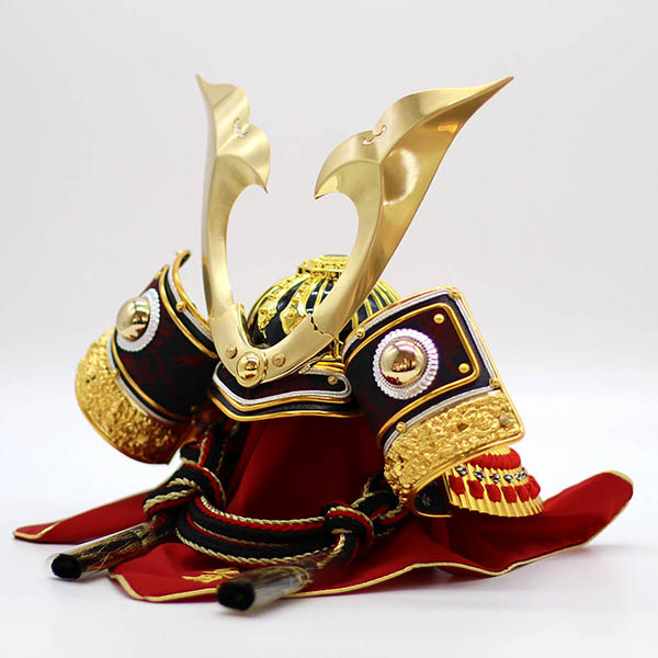 久月　 五月人形　久月 天空 兜 収納飾り 赤翠 鷹二曲屏風 櫃型収納箱　詳細画像