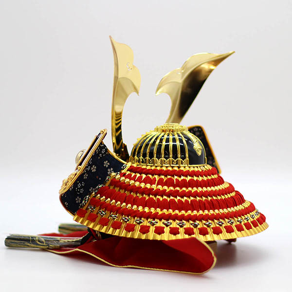 久月　 五月人形　久月 天空 兜 収納飾り 赤翠 鷹二曲屏風 櫃型収納箱　詳細画像