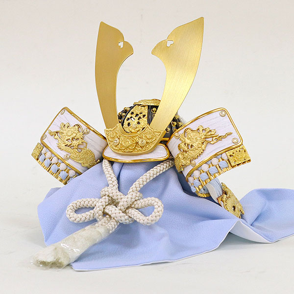 五月人形 久月 銘木 針桐 兜 二引き 収納飾り 正絹 水色縅 白木 木目 詳細画像 久月 五月人形 銘木 針桐 兜 二引き 収納飾り 正絹 水色縅 白木 木目 詳細画像