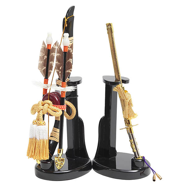 久月　 五月人形　大越広孝作 銘木 紫檀 二引き 収納飾り 紺糸縅 兜 久月監製　詳細画像