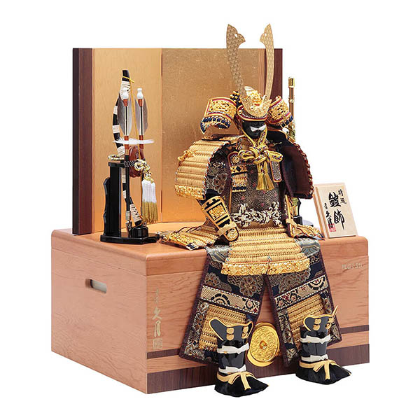 久月　 五月人形　鈴木利光作 大鎧収納飾り 正絹緋縅 久月監製　詳細画像