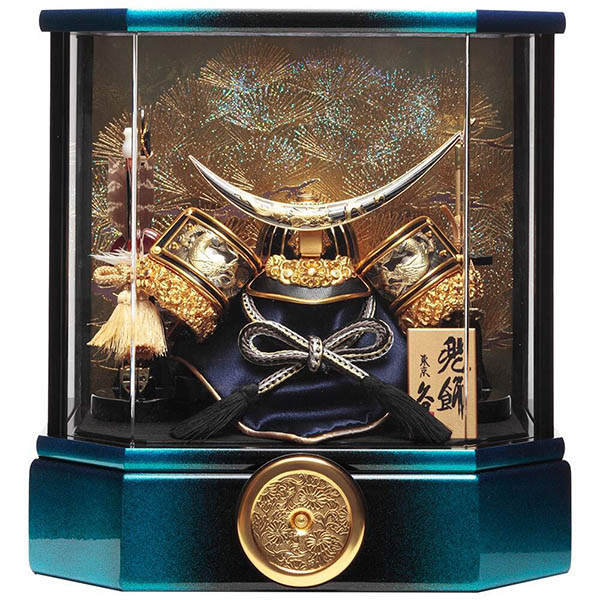 久月 兜 六角 アクリルケース 取付ケース入り 【D-95】