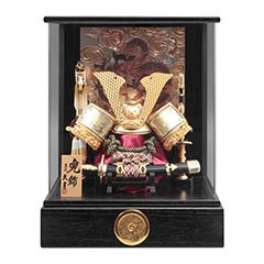 五月人形: 久月 兜 彫金龍 アクリルケース 取付ケース入り 【D-96】