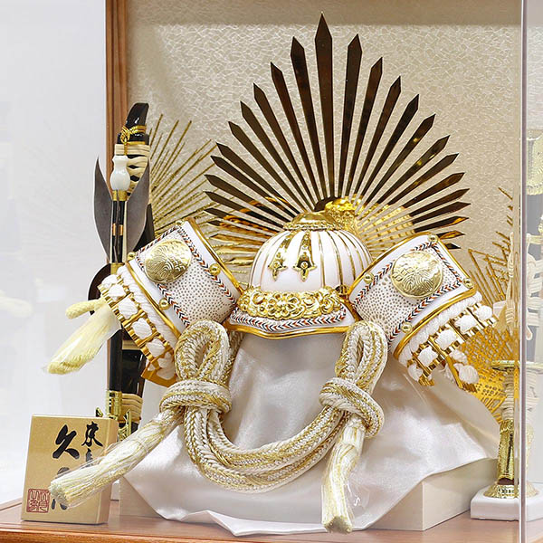 久月　 五月人形　久月 豊臣秀吉公 兜 アクリルケース 取付ケース入り　詳細画像