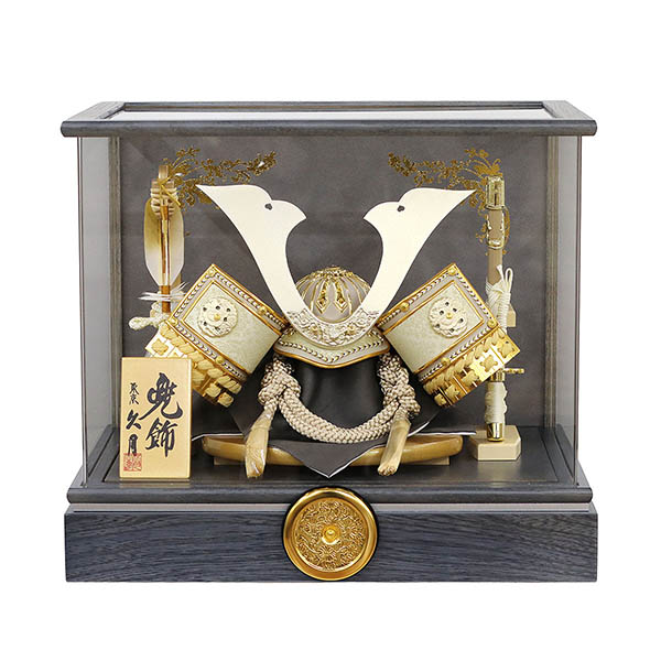 久月 兜飾り 取付ケース入り アクリルケース飾り