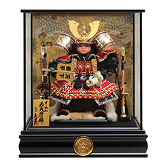 五月人形: 久月 若大将飾り ガラスケース 取付ケース入り 【D-103】