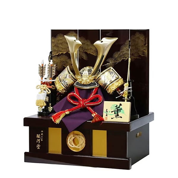 東玉　 五月人形　劉 りゅう 駿河塗り 竹千筋細工 兜 収納飾り　詳細画像