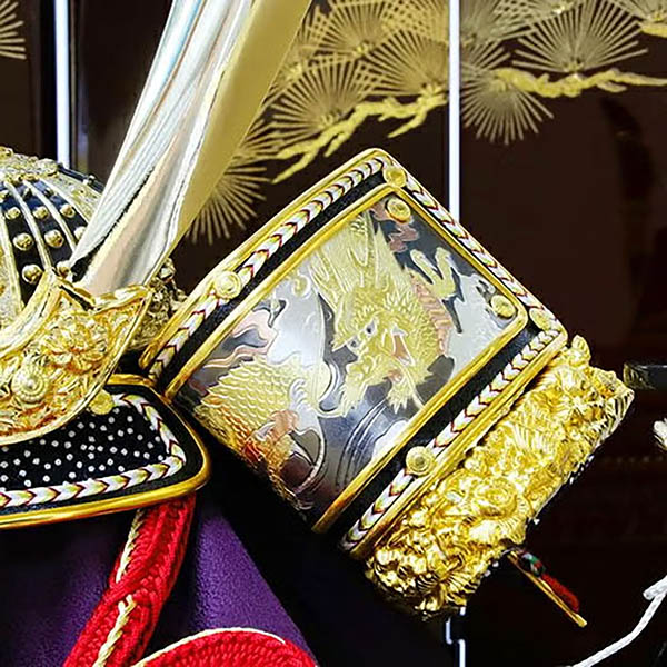 東玉　 五月人形　劉 りゅう 駿河塗り 竹千筋細工 兜 収納飾り　詳細画像