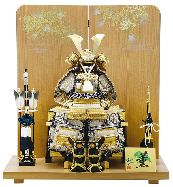 五月人形 東玉 金茶中白縅 鎧 白木 木目 平飾り 詳細画像 東玉 五月人形 金茶中白縅 鎧 白木 木目 平飾り 詳細画像