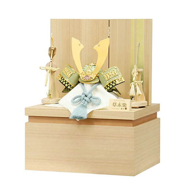 東玉　 五月人形　草木染め 悠叶 ゆうと 兜 収納箱飾り　詳細画像