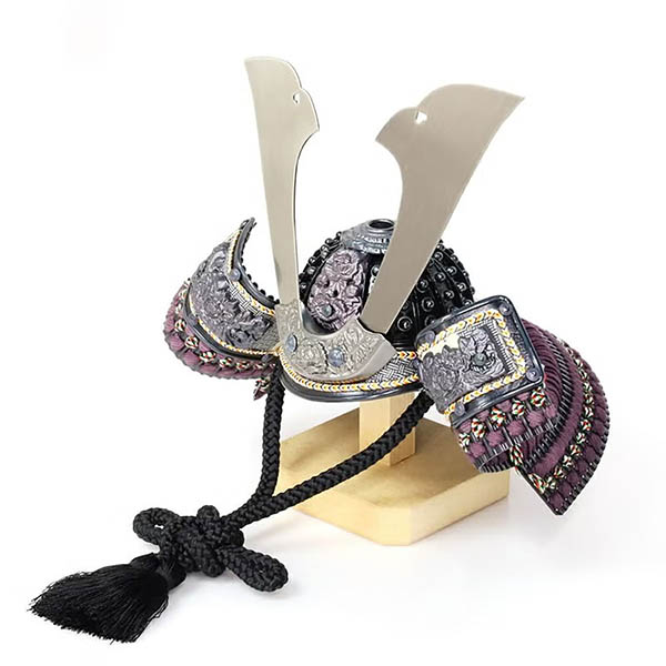 東玉　 五月人形　草木染め 華極 かきょく 櫃飾り 兜 平飾り　詳細画像