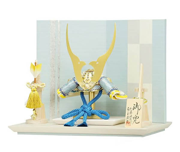 東玉　 五月人形　加藤峻成作 彩り 青空 兜 平飾り　詳細画像