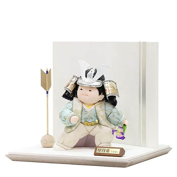 東玉　 五月人形　端午木目込人形 皐月童 碧 あお 木目込み 子供大将飾り　詳細画像