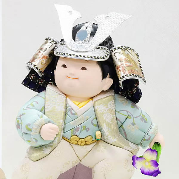 東玉　 五月人形　端午木目込人形 皐月童 碧 あお 木目込み 子供大将飾り　詳細画像
