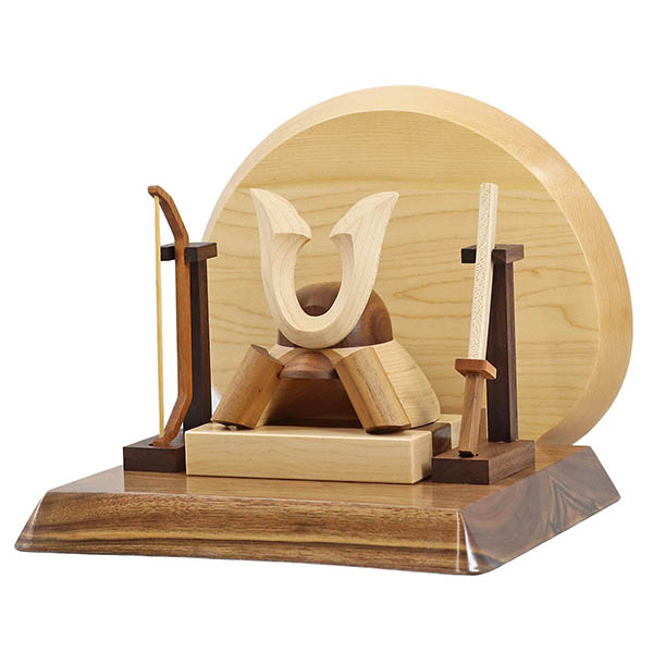 五月人形 WOODY 木製 無垢材の兜 muku (むく) 立体大鍬形 弓・太刀 高級木材使用台屏風セット 詳細画像 WOODY 五月人形 木製 無垢材の兜 muku (むく) 立体大鍬形 弓・太刀 高級木材使用台屏風セット 詳細画像