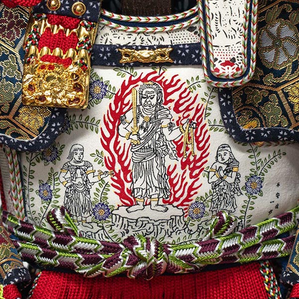 吉徳　 五月人形　平安一水作 正絹赤絲縅 純金箔押鎧 鎧飾り　詳細画像