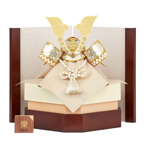 楽 七宝彫金 兜飾り 収納飾り 【872S63562】