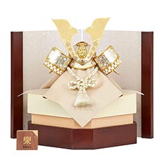 五月人形: 楽 七宝彫金 兜飾り 収納飾り 【872S63562】
