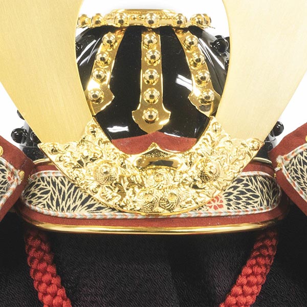 吉徳　 五月人形　加藤鞆美作 正絹赤絲縅  和紙小札 兜飾り　詳細画像