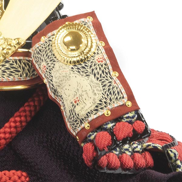 吉徳　 五月人形　加藤鞆美作 正絹赤絲縅  和紙小札 兜飾り　詳細画像