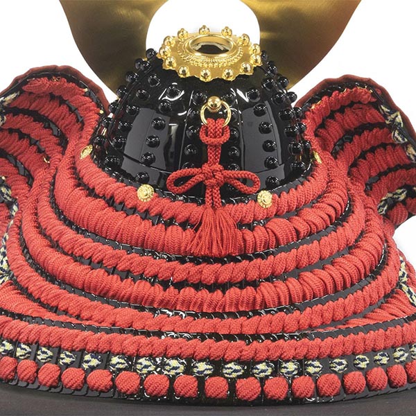 吉徳　 五月人形　加藤鞆美作 正絹赤絲縅  和紙小札 兜飾り　詳細画像