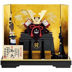 五月人形: 加藤鞆美作 正絹紺裾濃縅 和紙小札 兜飾り 【183H63562】