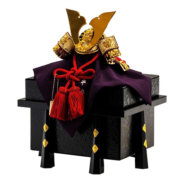 吉徳　 五月人形　平安一水作 正絹赤絲縅 純金箔押兜 兜飾り　詳細画像