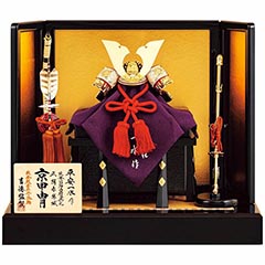 五月人形: 平安一水作 正絹赤絲縅 純金箔押兜 兜飾り