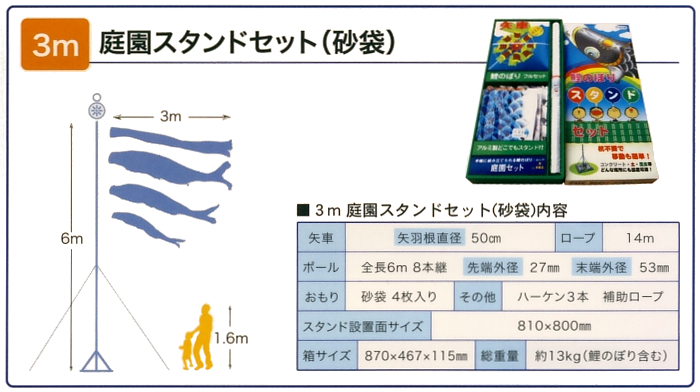 千寿３Ｍ庭園スタンドセット（砂袋）