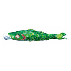 こいのぼり: 風舞い　単品鯉のぼり 緑鯉