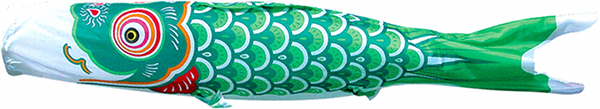 友禅鯉　単品鯉のぼり 緑鯉