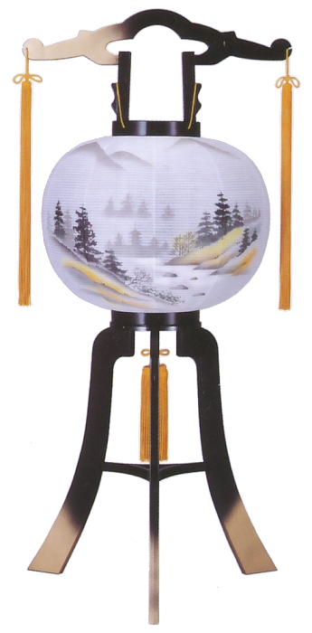 あかり12号ボカシ絵入廻転（プラスチック製・電気コード式）