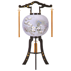 あかり11号銀杏蒔絵絵入廻転（プラスチック製・電気コード式）