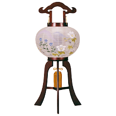 ワイン塗10号絹描き絵廻転（木製・電気コード式）