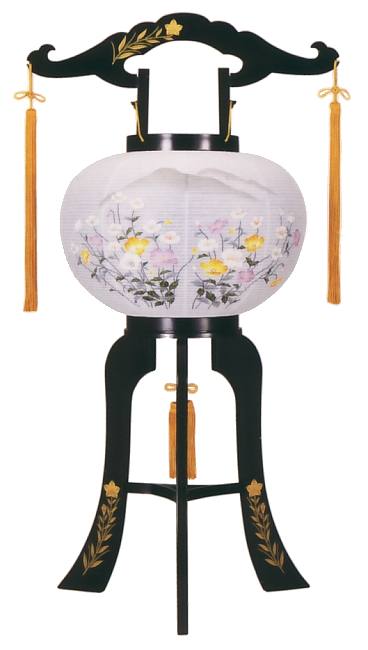 桔梗蒔絵10号絵入廻転（プラスチック製・電気コード式）