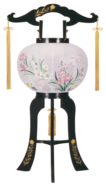 桔梗蒔絵10号絵入廻転（プラスチック製・電気コード式）