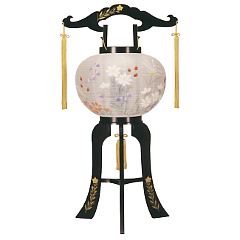 桔梗蒔絵10号絹描き絵廻転（プラスチック製・電気コード式）