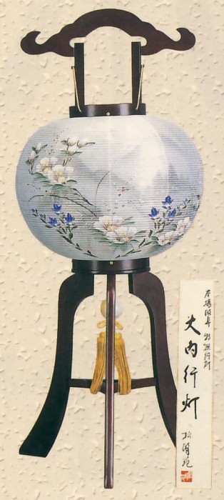 黒檀調 花結 絹二重(10号H)(木製・電気コード式)